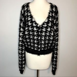 Forever 21 Herringbone Eyelash Cropped Cardigan